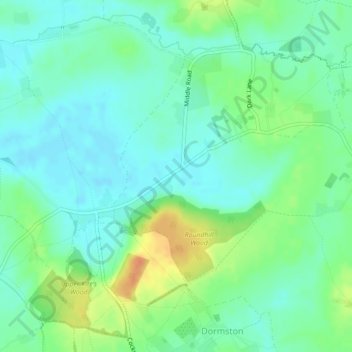 Mapa topográfico Stock Green, altitud, relieve