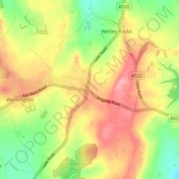 Mapa topográfico Cellarhead, altitud, relieve