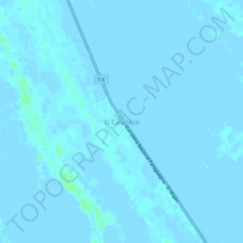 Mapa topográfico El Calabozo, altitud, relieve