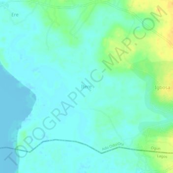 Mapa topográfico Itere, altitud, relieve