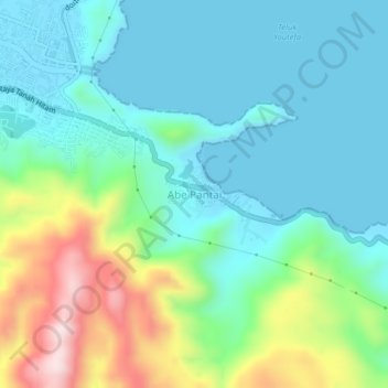 Mapa topográfico Abe Pantai, altitud, relieve