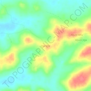 Mapa topográfico Oju Ota, altitud, relieve