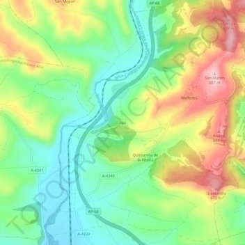 Mapa topográfico Igay, altitud, relieve