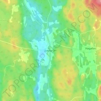 Mapa topográfico Svenarum, altitud, relieve