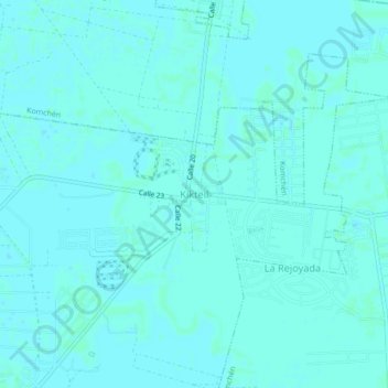 Mapa topográfico Kikteil, altitud, relieve