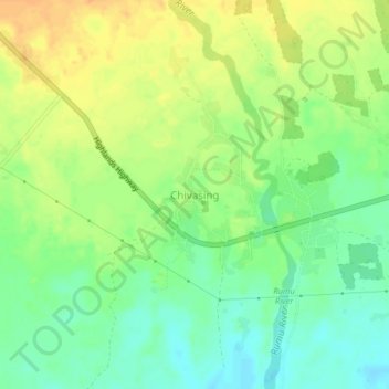Mapa topográfico Chivasing, altitud, relieve