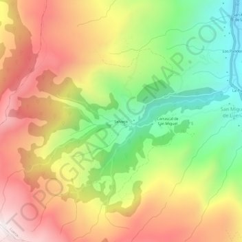 Mapa topográfico Selviejo, altitud, relieve
