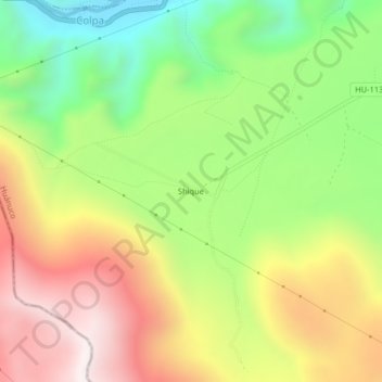 Mapa topográfico Shique, altitud, relieve