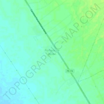 Mapa topográfico Portada de Belén, altitud, relieve