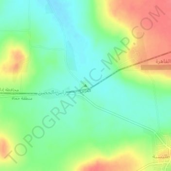 Mapa topográfico Al `Arin, altitud, relieve