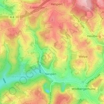 Mapa topográfico Lüsberg, altitud, relieve