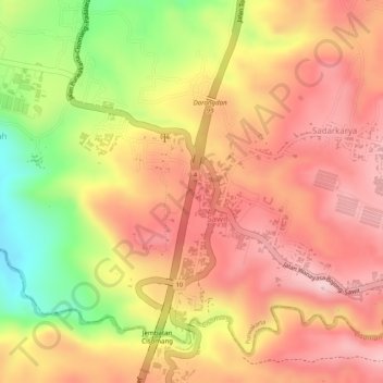 Mapa topográfico Darangdan, altitud, relieve