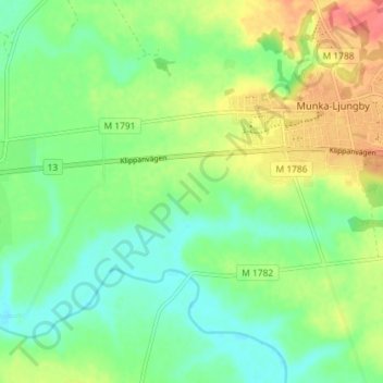 Mapa topográfico Rävatofta, altitud, relieve