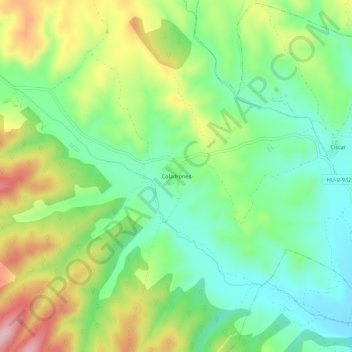 Mapa topográfico Caladrones, altitud, relieve