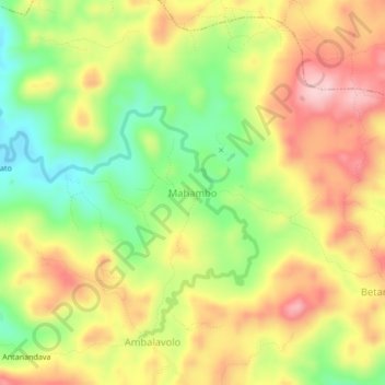 Mapa topográfico Mahambo, altitud, relieve