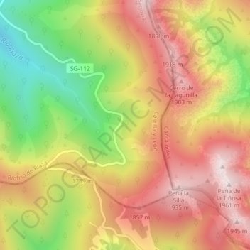 Mapa topográfico Hayedo de la Pedrosa, altitud, relieve