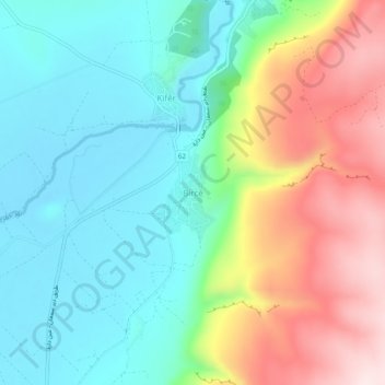 Mapa topográfico Burj `Abd Allah, altitud, relieve