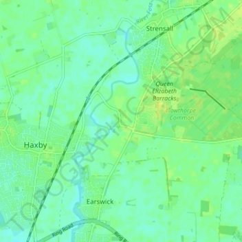 Mapa topográfico Towthorpe, altitud, relieve