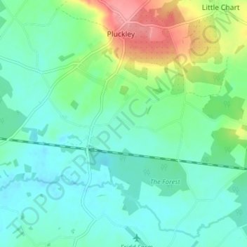Mapa topográfico Stone Abbage, altitud, relieve
