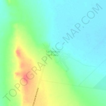 Mapa topográfico San José de la Punta, altitud, relieve