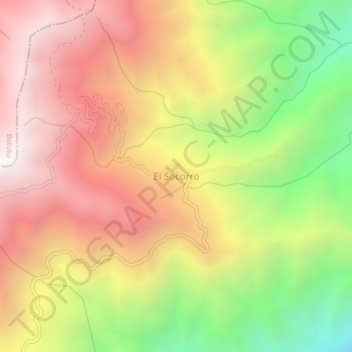 Mapa topográfico El Socorro, altitud, relieve