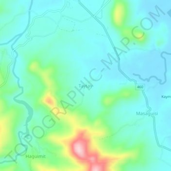 Mapa topográfico Taytay, altitud, relieve