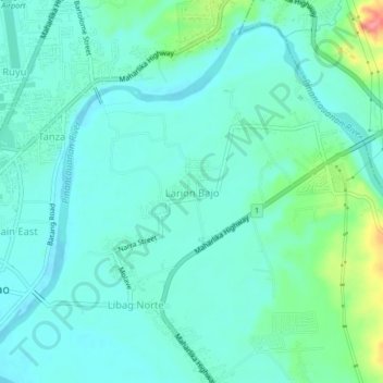 Mapa topográfico Larion Bajo, altitud, relieve