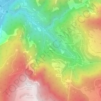 Mapa topográfico Ondertol, altitud, relieve