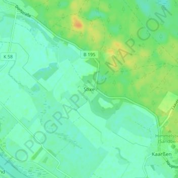 Mapa topográfico Stixe, altitud, relieve