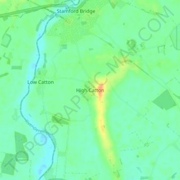 Mapa topográfico High Catton, altitud, relieve