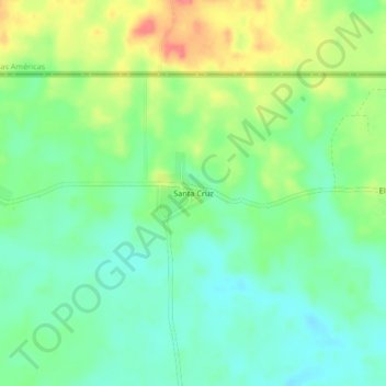 Mapa topográfico Santa Cruz, altitud, relieve