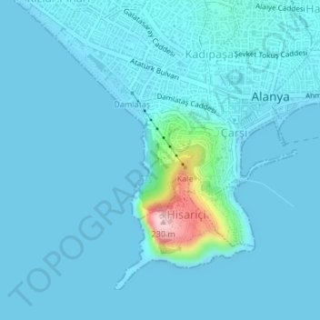 Mapa topográfico Roter Turm, altitud, relieve
