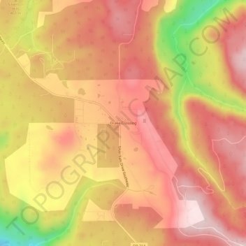 Mapa topográfico Drake Crossing, altitud, relieve