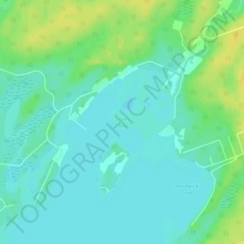 Mapa topográfico Stokes Bay, altitud, relieve