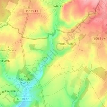 Mapa topográfico Rollez, altitud, relieve