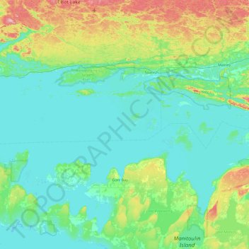Mapa topográfico St. Just Islands, altitud, relieve