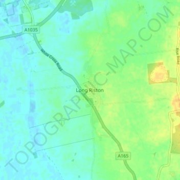 Mapa topográfico Long Riston, altitud, relieve