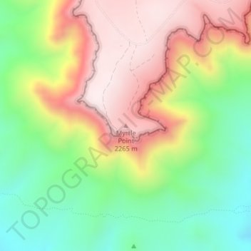 Mapa topográfico Myrtle Point, altitud, relieve