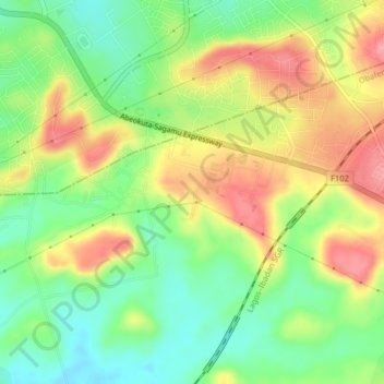 Mapa topográfico Oke Mosan, altitud, relieve