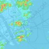 Mapa topográfico Macao, altitud, relieve