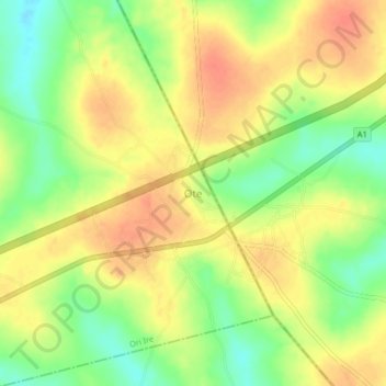 Mapa topográfico Ajegunle, altitud, relieve