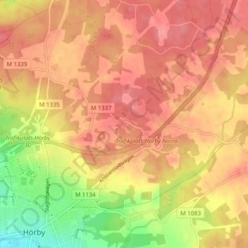 Mapa topográfico Slagtofta, altitud, relieve