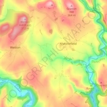 Mapa topográfico Hope, altitud, relieve