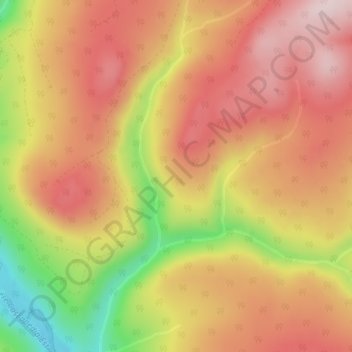 Mapa topográfico Península de la Gaspesia, altitud, relieve