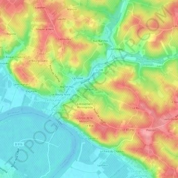 Mapa topográfico Berquin, altitud, relieve