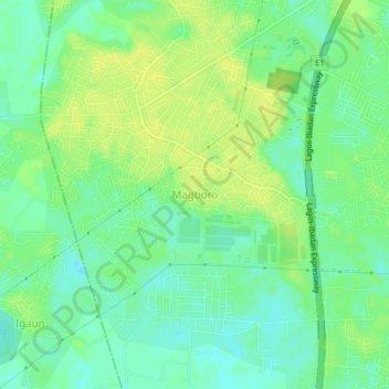 Mapa topográfico Magboro, altitud, relieve