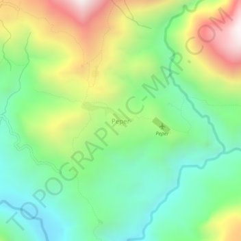 Mapa topográfico Peper, altitud, relieve