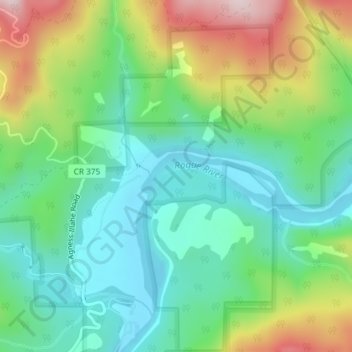 Mapa topográfico Big Bend, altitud, relieve