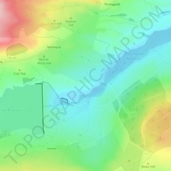 Mapa topográfico Grassholme, altitud, relieve