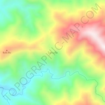 Mapa topográfico Sarudu, altitud, relieve